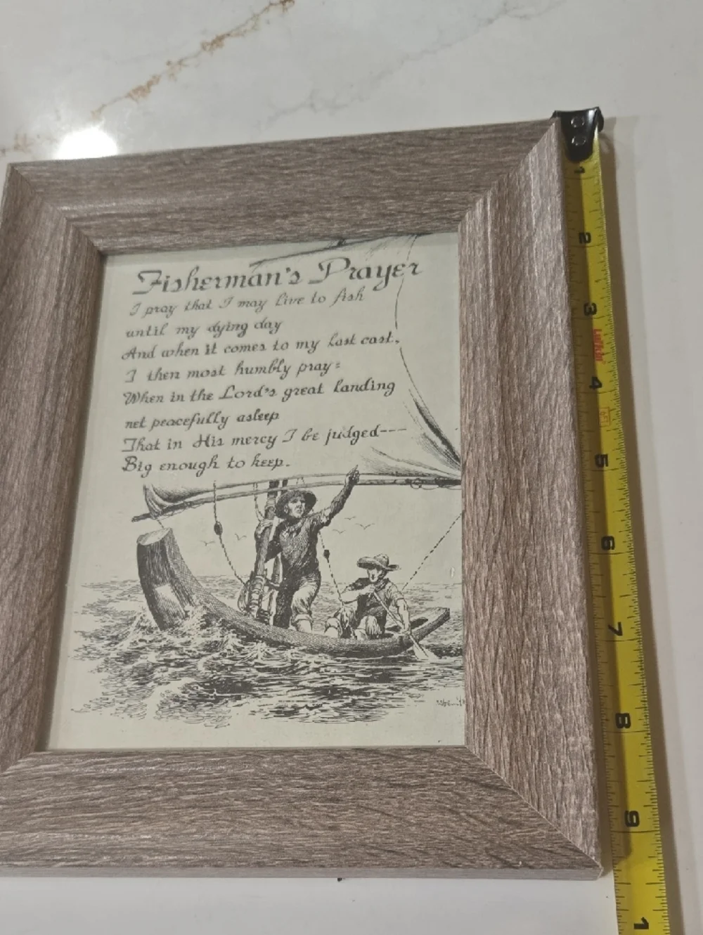 Source Unknown Brown Wood-Style Picture Frame with Fisherman's Prayer Print